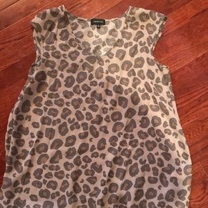 Leopard open back blouse